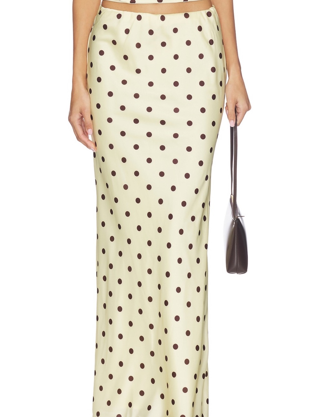 Runway the Label - Polka Dot Maxi Skirt in Lemon & Chocolate Polka